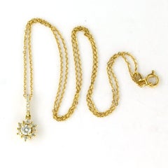 Halskette und Anhänger mit Diamanten im Brillantschliff bis zu 0,25ct 14k Gold 1,9 Gramm