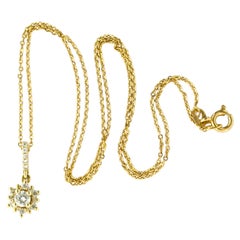 Halskette und Anhänger mit Diamanten im Brillantschliff bis zu 0,25ct 14k Gold 1,9 Gramm