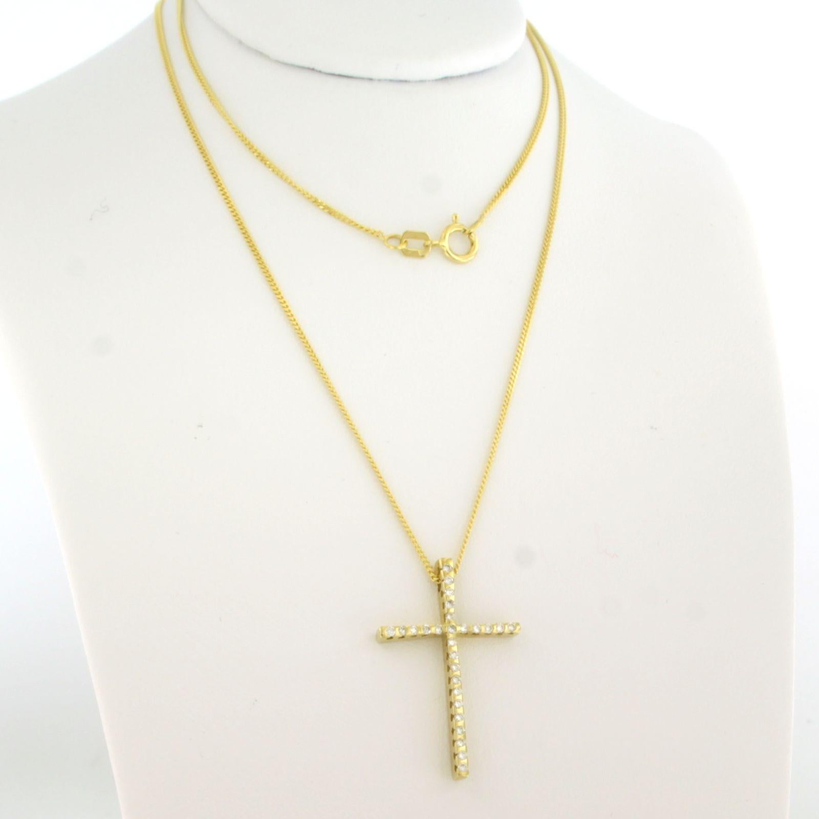 Necklace and pendant with brilliant cut diamonds up to 0.27ct 14k gold 3.5 grams Moderno en venta