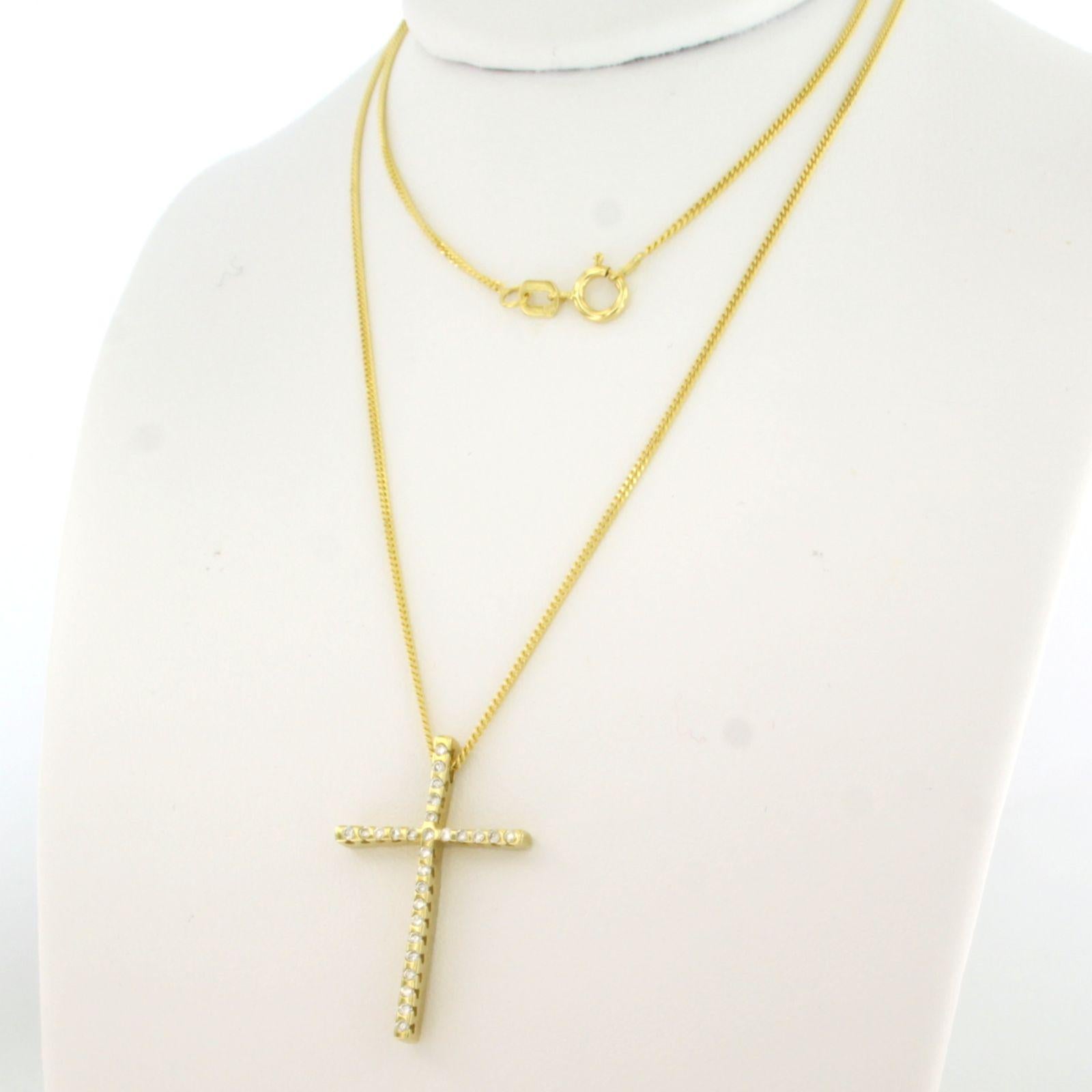 Necklace and pendant with brilliant cut diamonds up to 0.27ct 14k gold 3.5 grams Corte brillante en venta