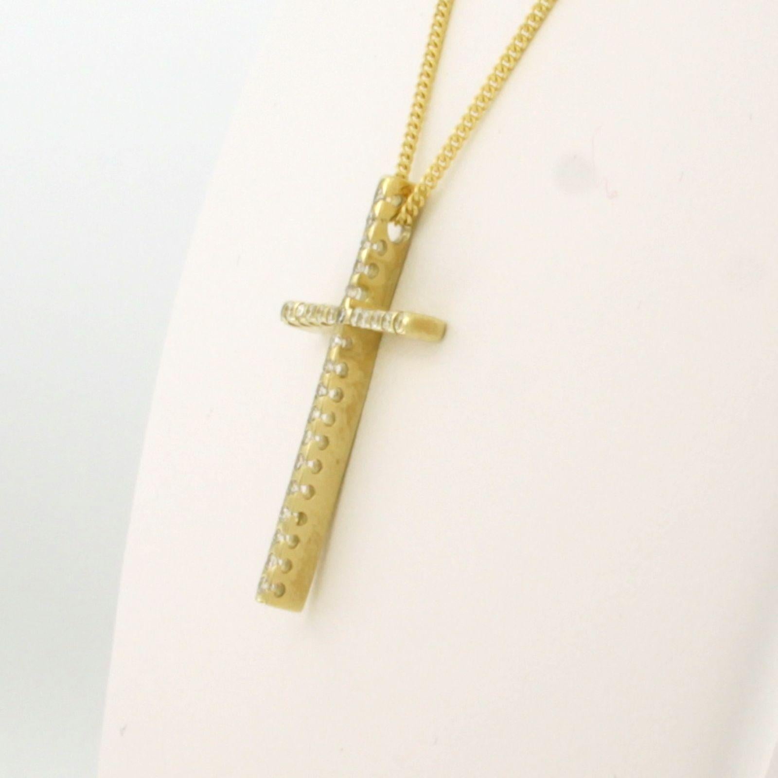 Necklace and pendant with brilliant cut diamonds up to 0.27ct 14k gold 3.5 grams en Nuevo estado para la venta en The Hague, ZH
