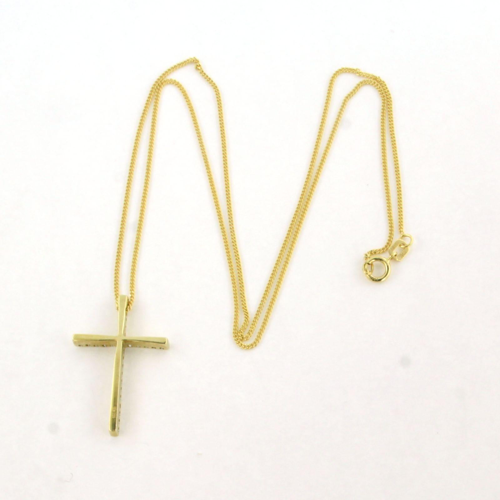 Necklace and pendant with brilliant cut diamonds up to 0.27ct 14k gold 3.5 grams en venta 1