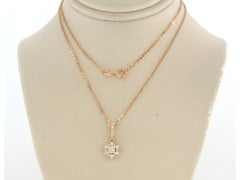 Halskette und Anhänger mit Diamanten im Brillantschliff bis zu 0,29 Karat 14k Roségold