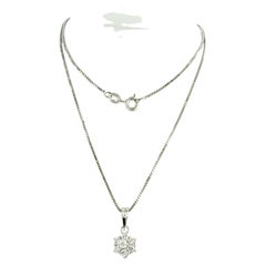 Collier et pendentif avec diamants taille brillant jusqu'à 0,30 ct Or blanc 18k