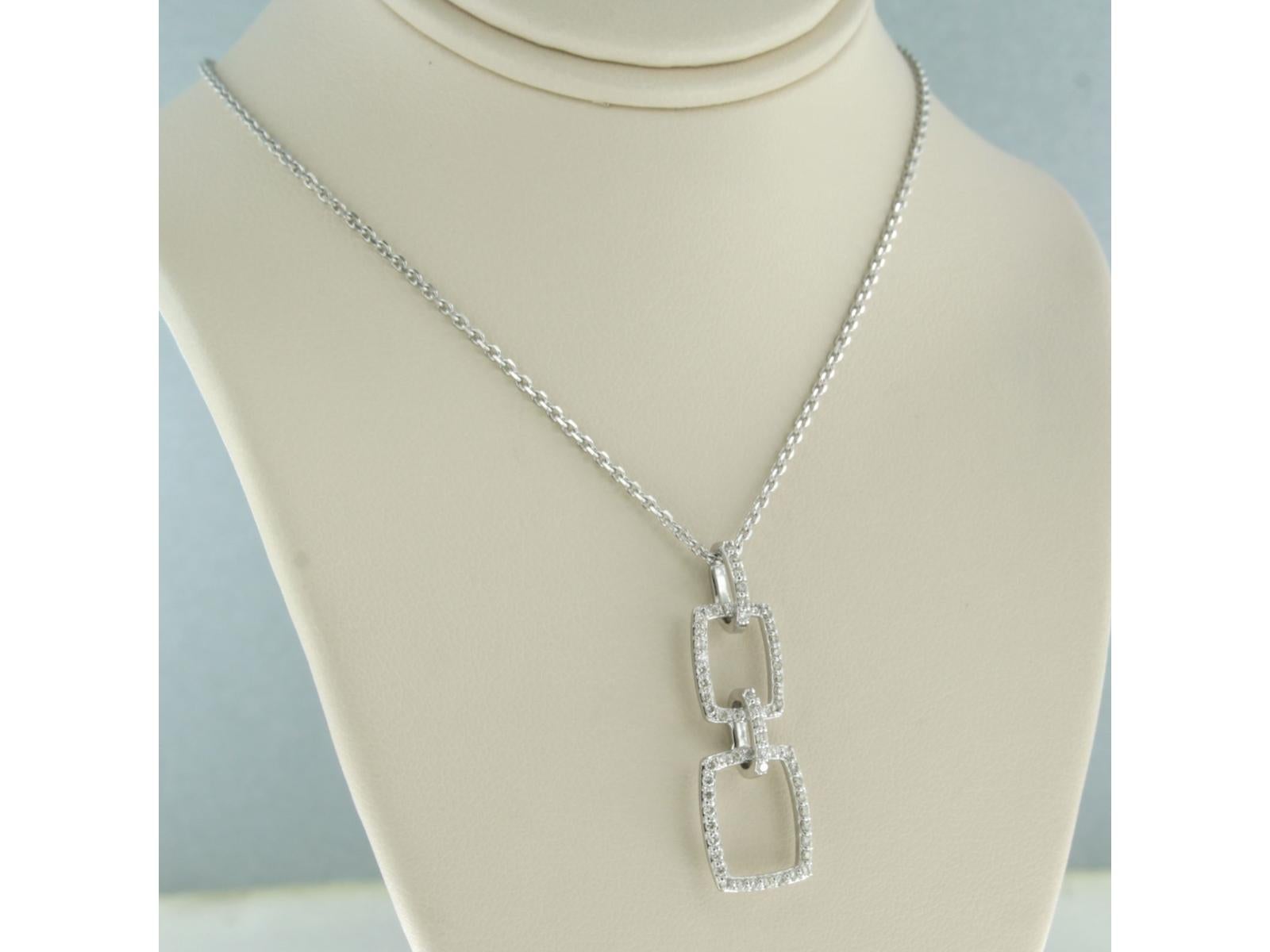 Women's Necklace and pendant with brilliant cut diamonds up to 0.38ct 18k gold 4.2 grams For Sale