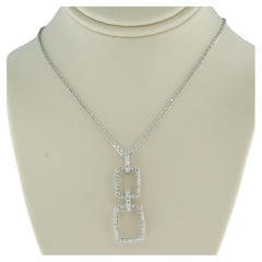 Necklace and pendant with brilliant cut diamonds up to 0.38ct 18k white gold