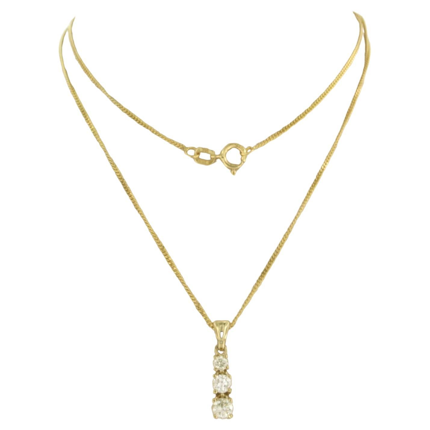 Collar y colgante con diamantes talla brillante de hasta 0,45 ct Oro amarillo de 14k