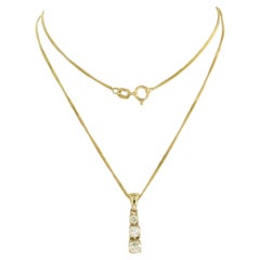 Necklace and pendant with brilliant cut diamonds up to 0.45ct 14k yellow gold