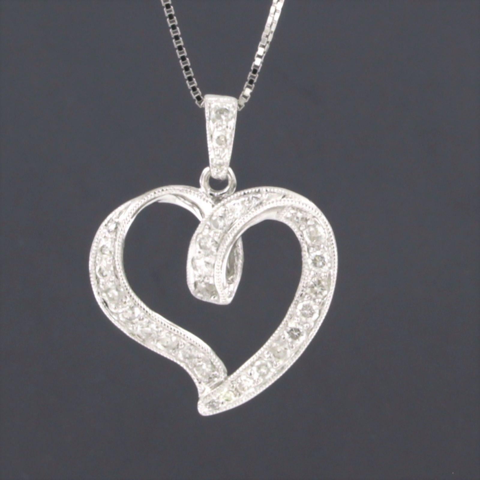Collier et pendentif avec diamants taille brillant jusqu'à 0,50 ct Or 14k et 18k Excellent état - En vente à The Hague, ZH