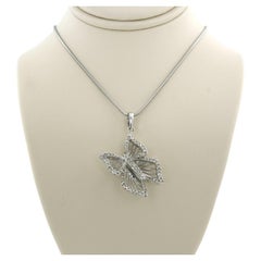 Necklace and pendant with brilliant cut diamonds up to 0.50ct 18k white gold