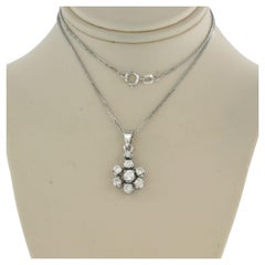 Necklace and pendant with brilliant cut diamonds up to 0.62ct 3.7 grams 14k gold