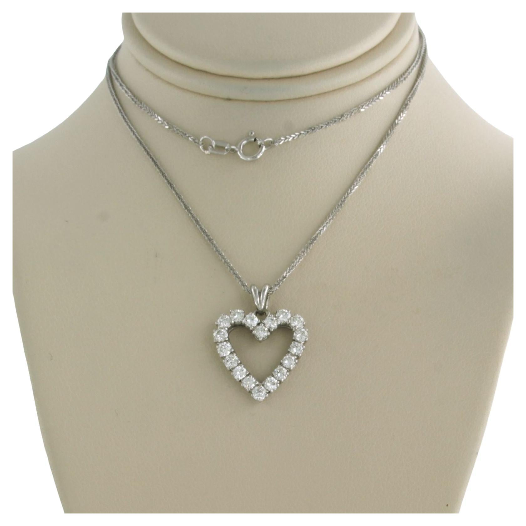 Necklace and pendant with brilliant cut diamonds up to 1.00ct 14k gold 3.3 grams