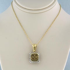 Necklace and pendant with brilliant cut diamonds up to 1.00ct 18k gold 5.2 grams
