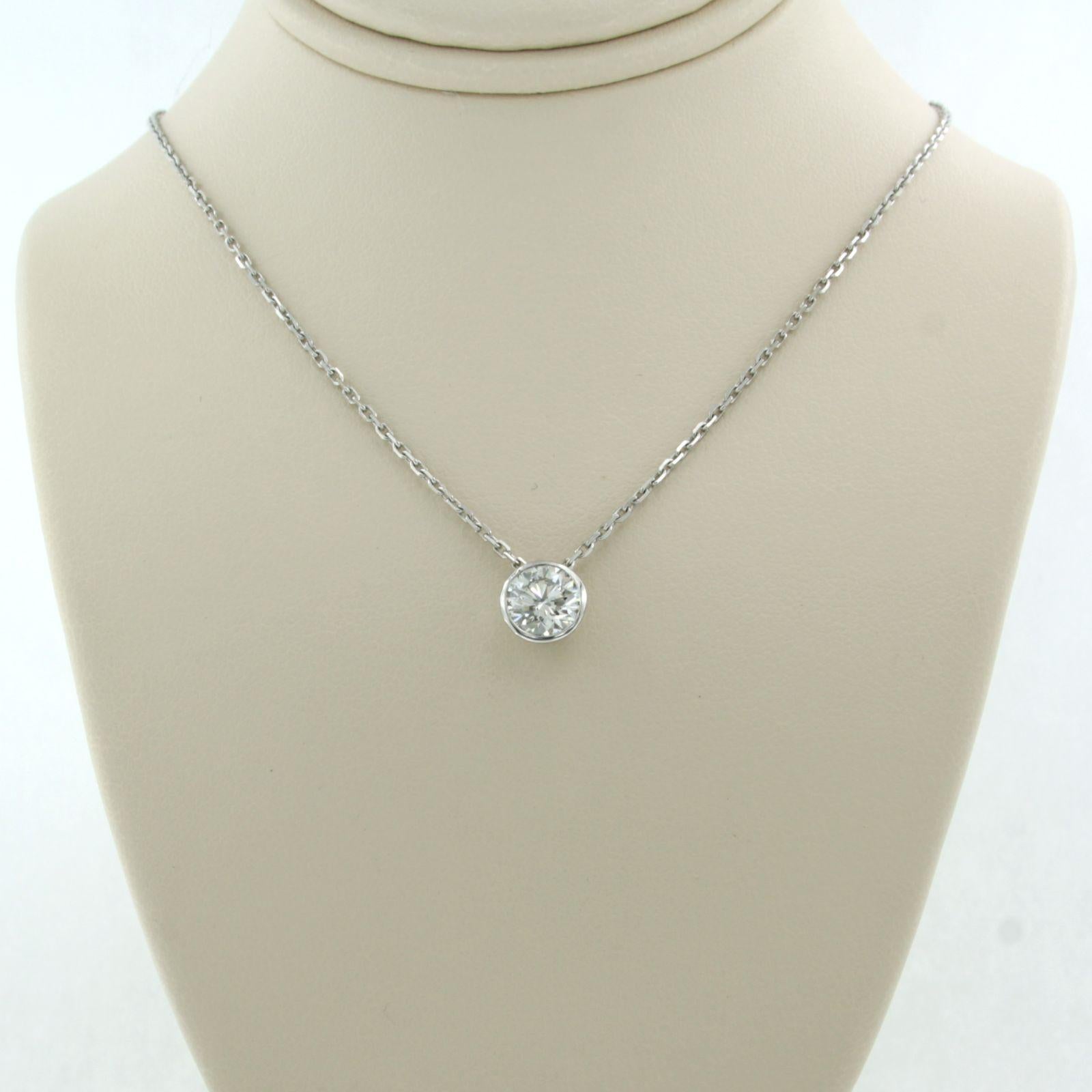Moderno Brilliante e pendente con diamanti taglio brillante fino a 1,01ct - Oro bianco 14k in vendita