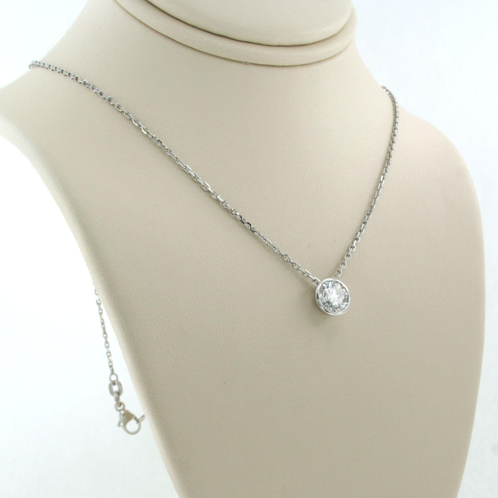 Taglio brillante Brilliante e pendente con diamanti taglio brillante fino a 1,01ct - Oro bianco 14k in vendita