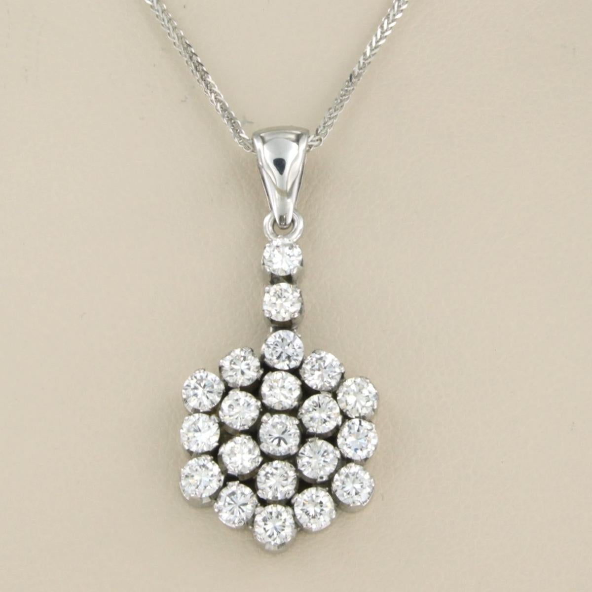 Taglio brillante collana e pendente con diamanti taglio brillante fino a 1,90ct in oro 14k e 18k in vendita