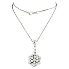 Collana e pendente con diamanti taglio brillante fino a 1,90ct in oro 14k e 18k