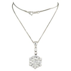collana e pendente con diamanti taglio brillante fino a 1,90ct in oro 14k e 18k