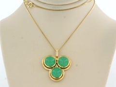 Necklace and pendant with chrysophrase 18k gold 9.9 grams