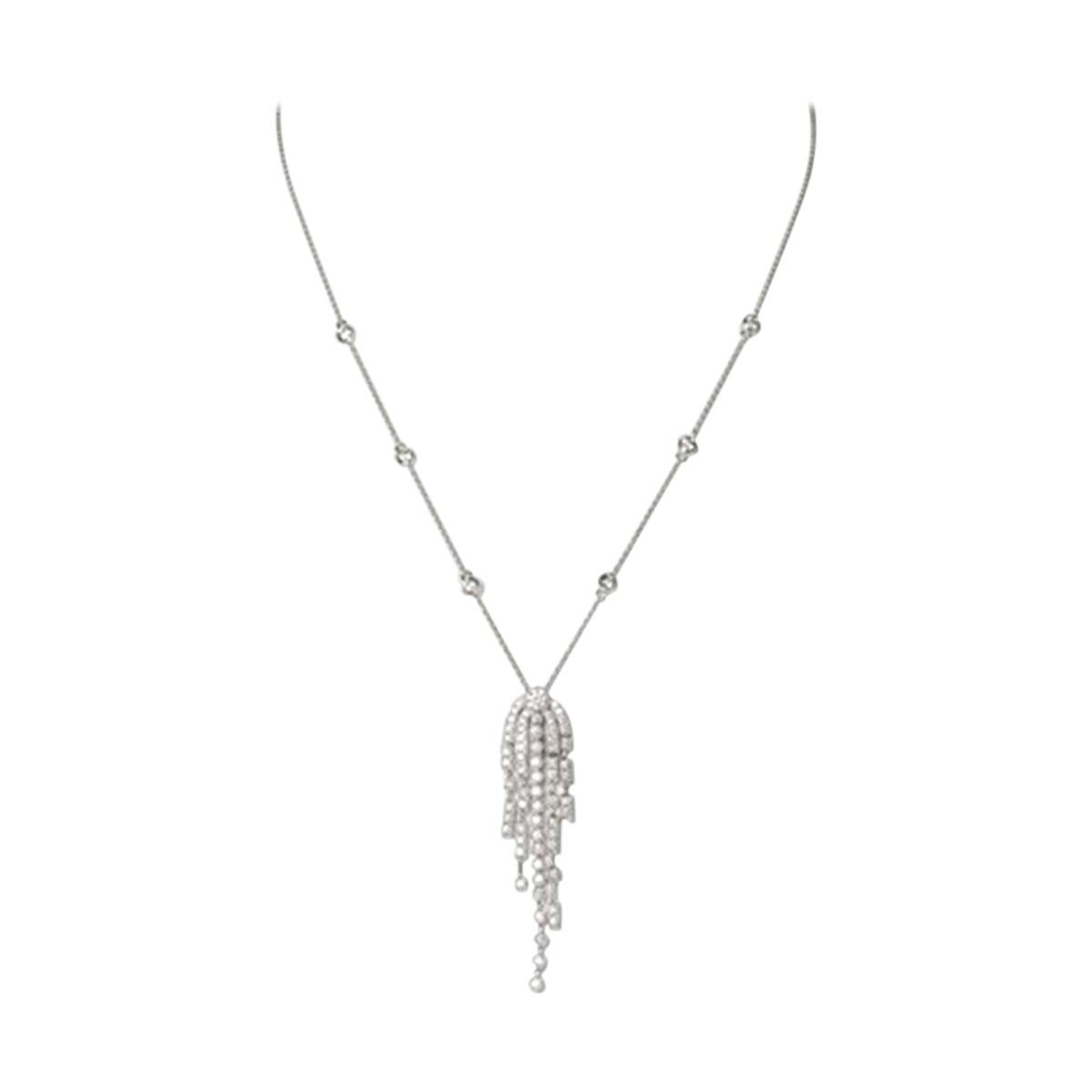 Necklace and Pendant with Diamonds of circa 1.39 Carat., 18 Karat Gold