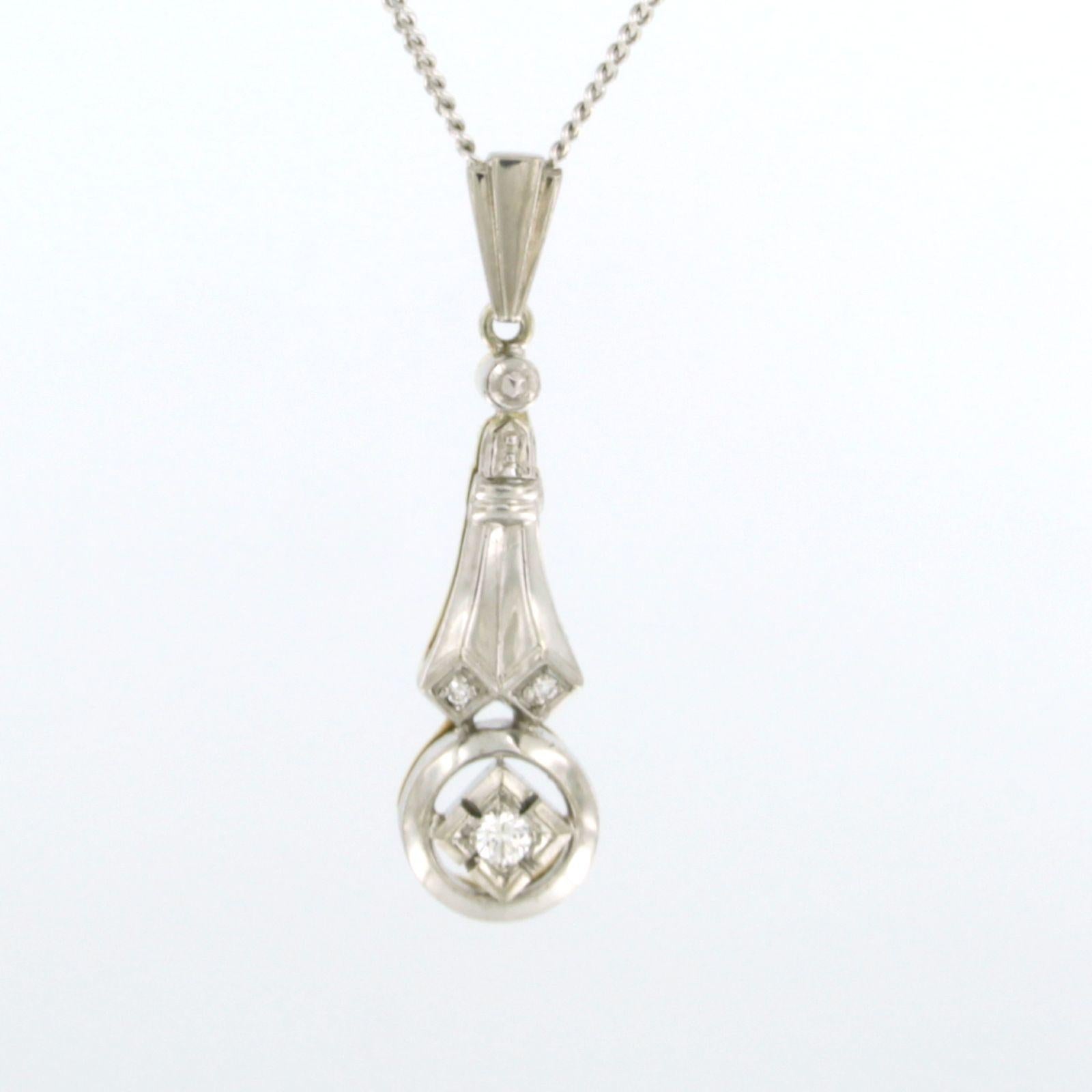 Moderne Collier et pendentif avec diamants jusqu'à 0,07 carat or 14 carats 5,2 grammes en vente