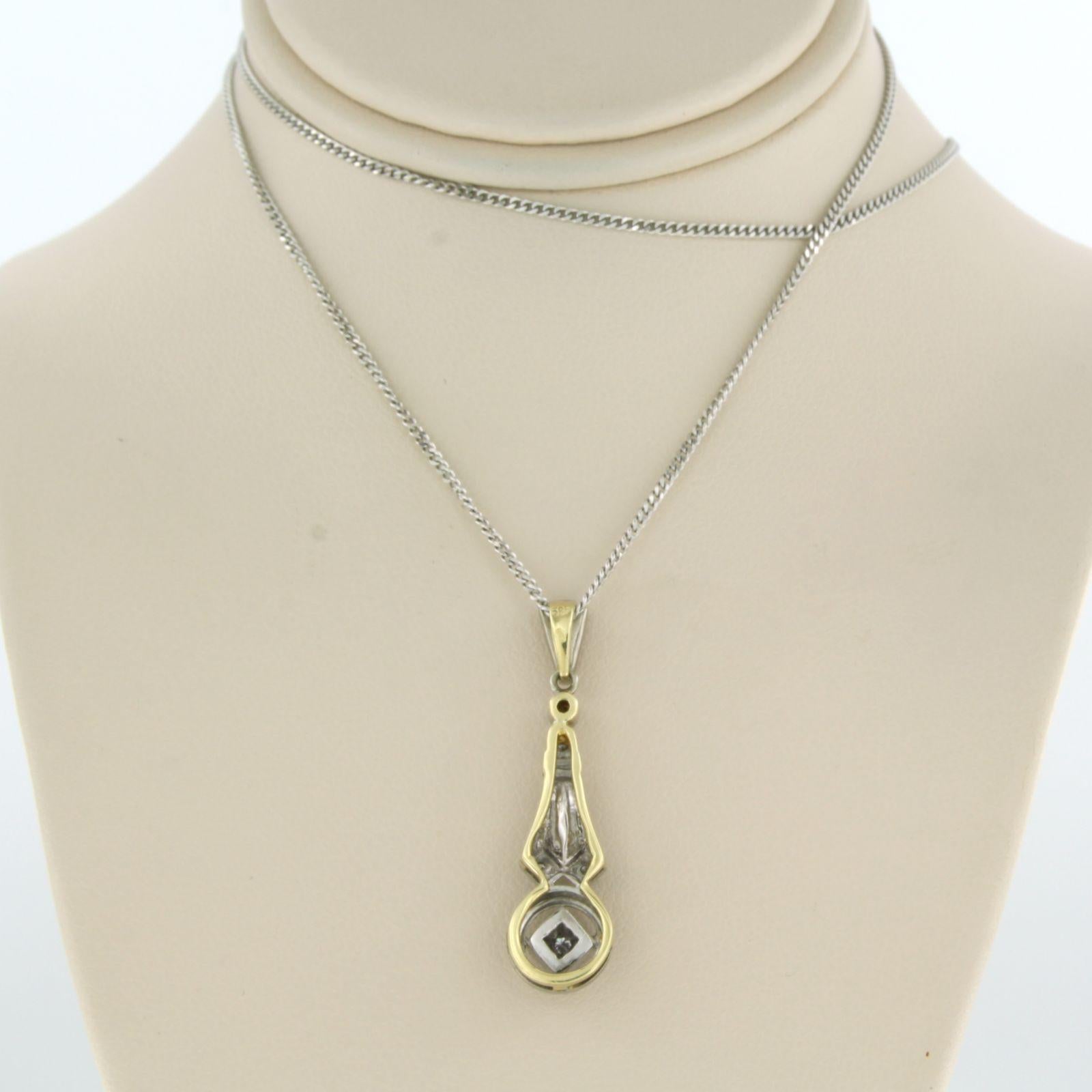 Women's Necklace and pendant with diamonds up to 0.07ct 14k gold 5.2 grams For Sale