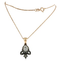 Necklace and pendant with diamonds up to 1.00ct 14k pink gold and silver
