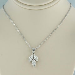 Necklace and pendant with marquise shaped diamonds up to 0.60ct 14k and 18k gold