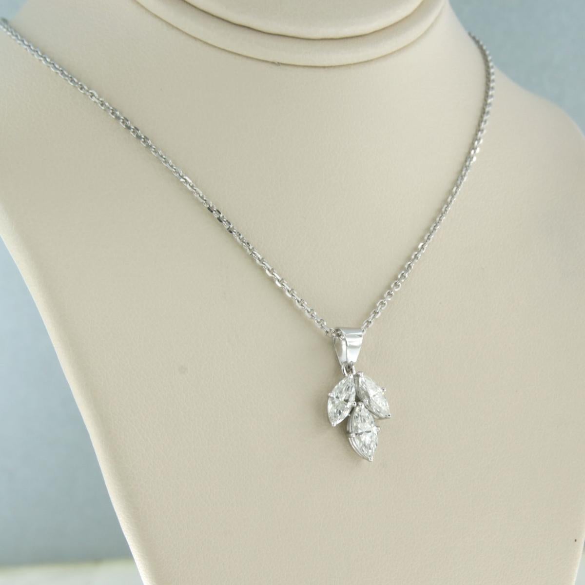 Donna Collana e pendente con diamanti a forma di marquise fino a 0,60ct in oro 14k e 18k in vendita