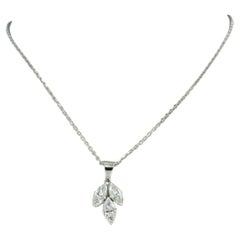 Necklace and pendant with marquise shaped diamonds up to 0.60ct 14k and 18k gold