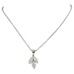 Collar y colgante con diamantes en forma de marquesa de hasta 0,60 ct Oro de 14k y 18k