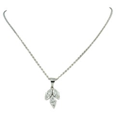 Necklace and pendant with marquise shaped diamonds up to 0.60ct 14k and 18k gold