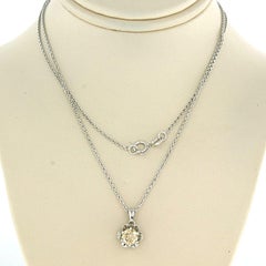 Collana e ciondolo con diamante vecchio taglio europeo fino a 0,50ct in oro 14k 2,4 gr