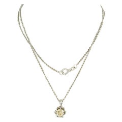 Collana e ciondolo con diamante vecchio taglio europeo fino a 0,50ct in oro 14k 2,4 gr