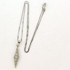 Collana e ciondolo con diamanti a taglio europeo antico e a taglio rosa fino a 0,30 ct, in oro 18 carati