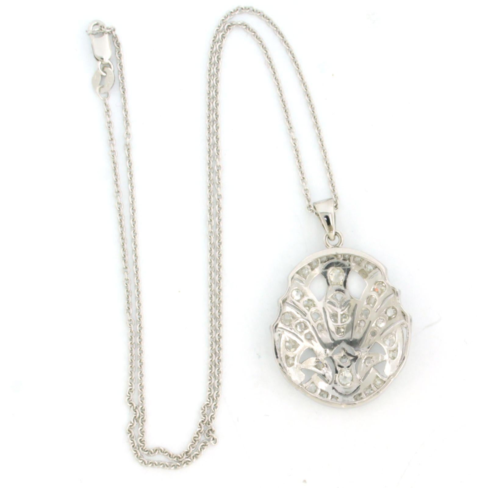 Collana in platino con un pendente in oro bianco 18k con diamanti old mine e taglio a rosa fino a 1,00 ct - G/H - SI - lunghezza 45 cm

Descrizione dettagliata

La collana è lunga 45 cm e larga 0,7 mm.

Il ciondolo è alto 3,7 cm e largo 2,5