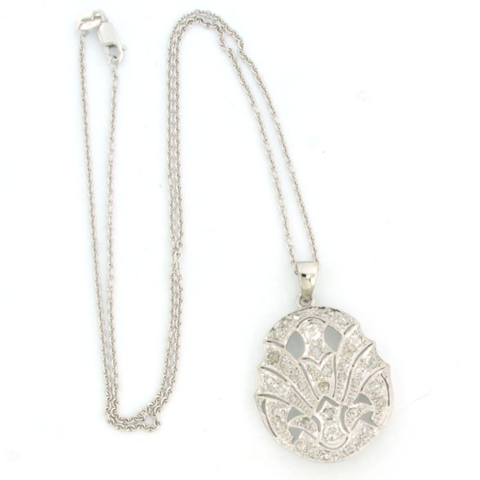 Art Nouveau Collana e pendente con diamanti old mine e taglio rosa fino a 1,00ct in platino in vendita