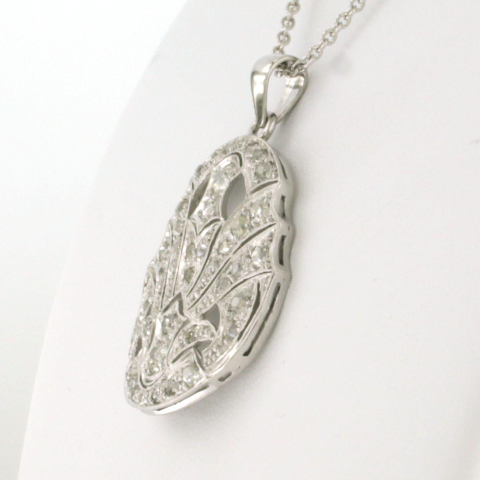 Taglio vecchia miniera Collana e pendente con diamanti old mine e taglio rosa fino a 1,00ct in platino in vendita