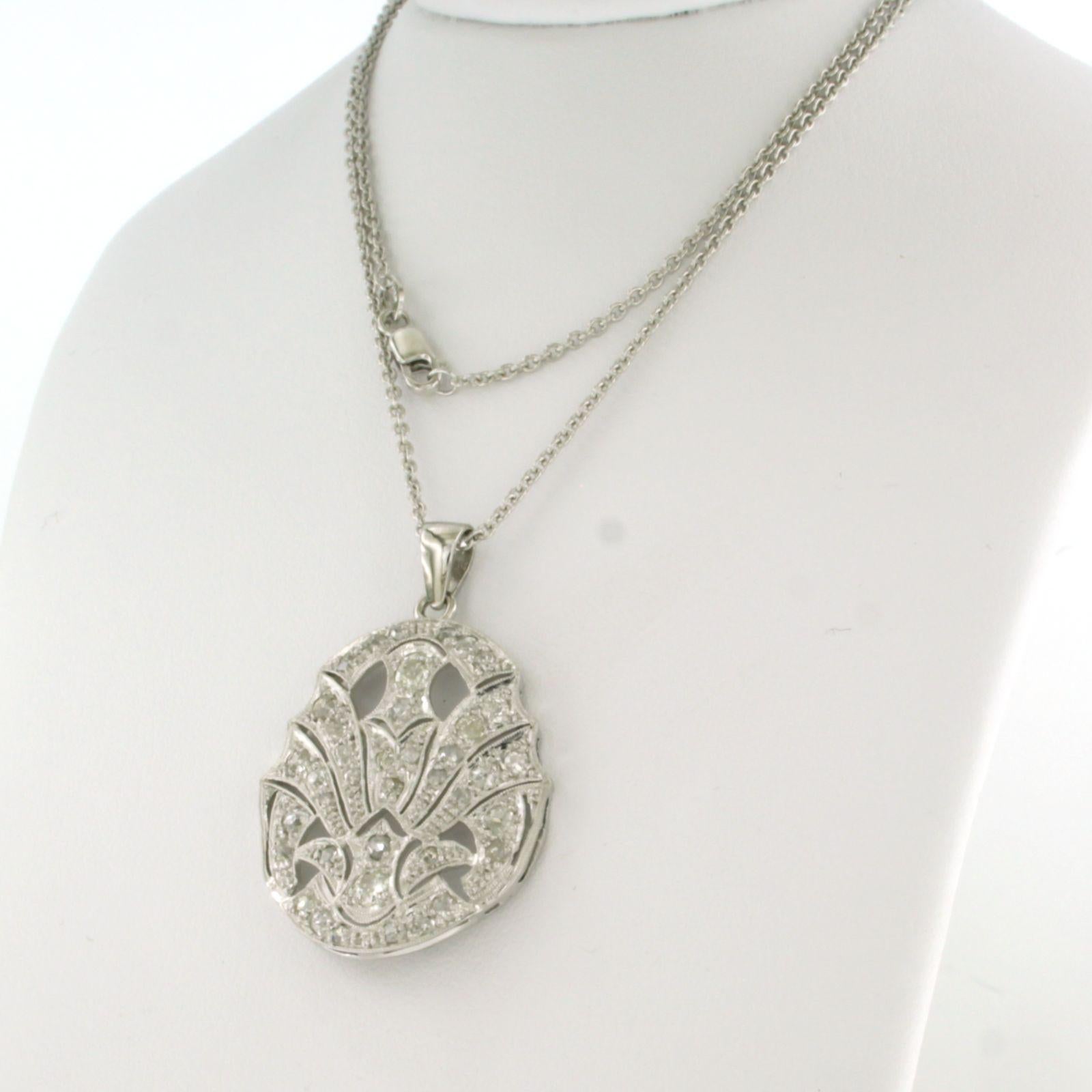 Donna Collana e pendente con diamanti old mine e taglio rosa fino a 1,00ct in platino in vendita