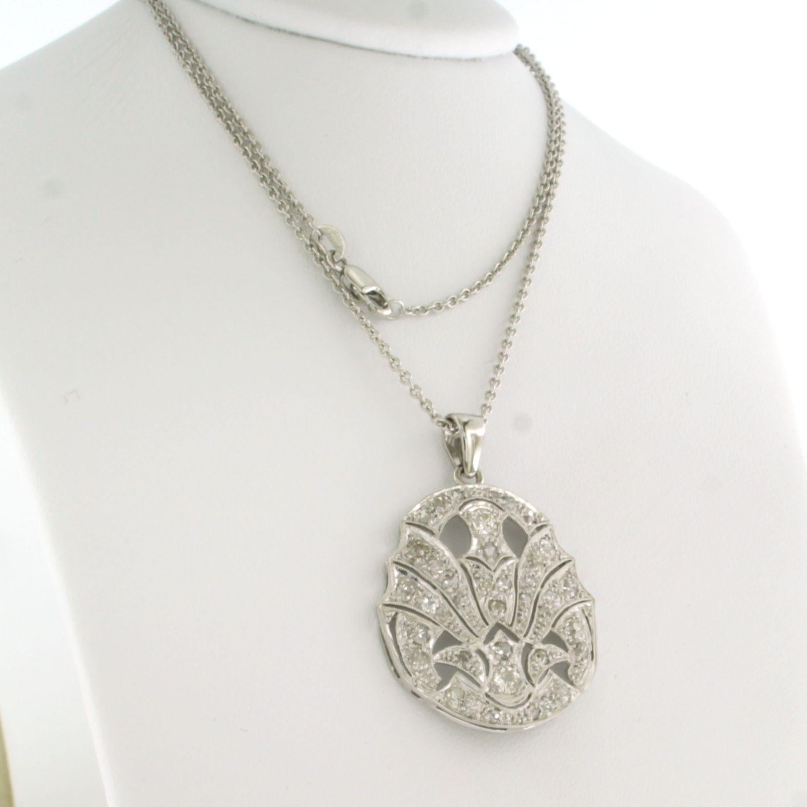 Collana e pendente con diamanti old mine e taglio rosa fino a 1,00ct in platino in vendita 1