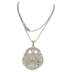 Antique Necklace and pendant with old mine and rose cut diamonds up to 1.00ct platinum