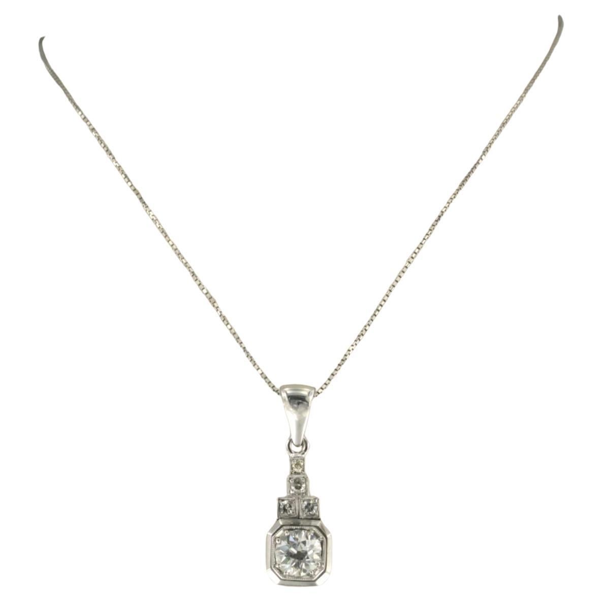 Necklace and pendant with old mine and single cut diamonds up to 0.75ct 18k gold