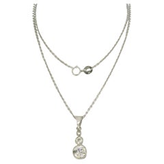 Collier et pendentif avec diamant taille ancienne sup à 1,35ct platine 5,4 grammes
