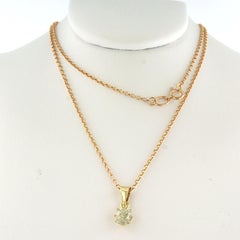 Necklace and pendant with old mine cut diamond up to 0.60ct 14k gold 1.8 grams