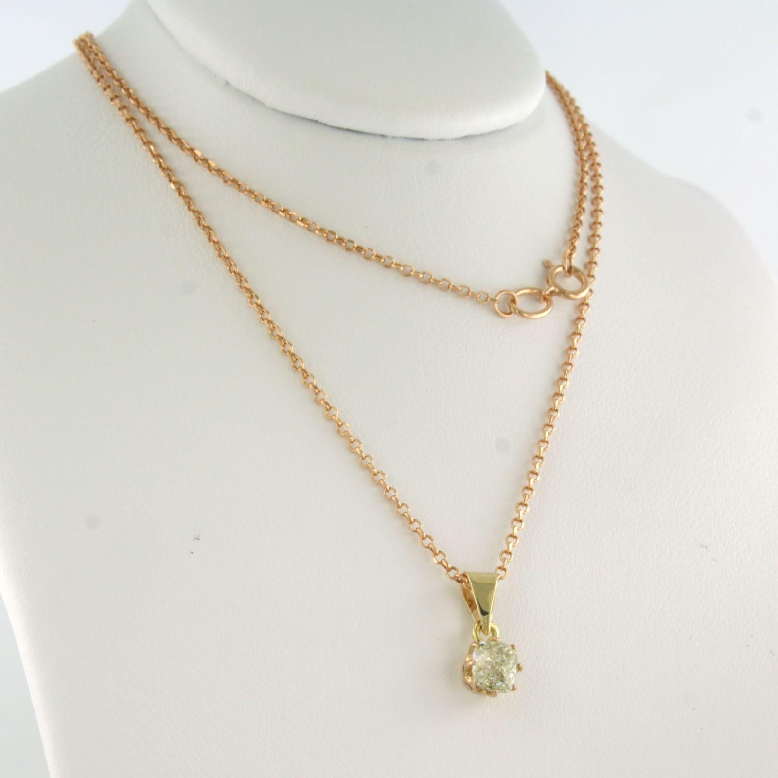 Donna Collana e ciondolo con diamante taglio old mine fino a 1,01ct Oro rosa 14k 1,8 gr in vendita