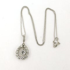 Necklace and pendant with old mine cut diamond up to 2.95ct 950 platinum