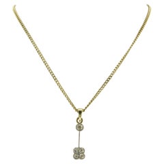 Necklace and pendant with old mine cut diamonds up to 0.30ct 14k gold