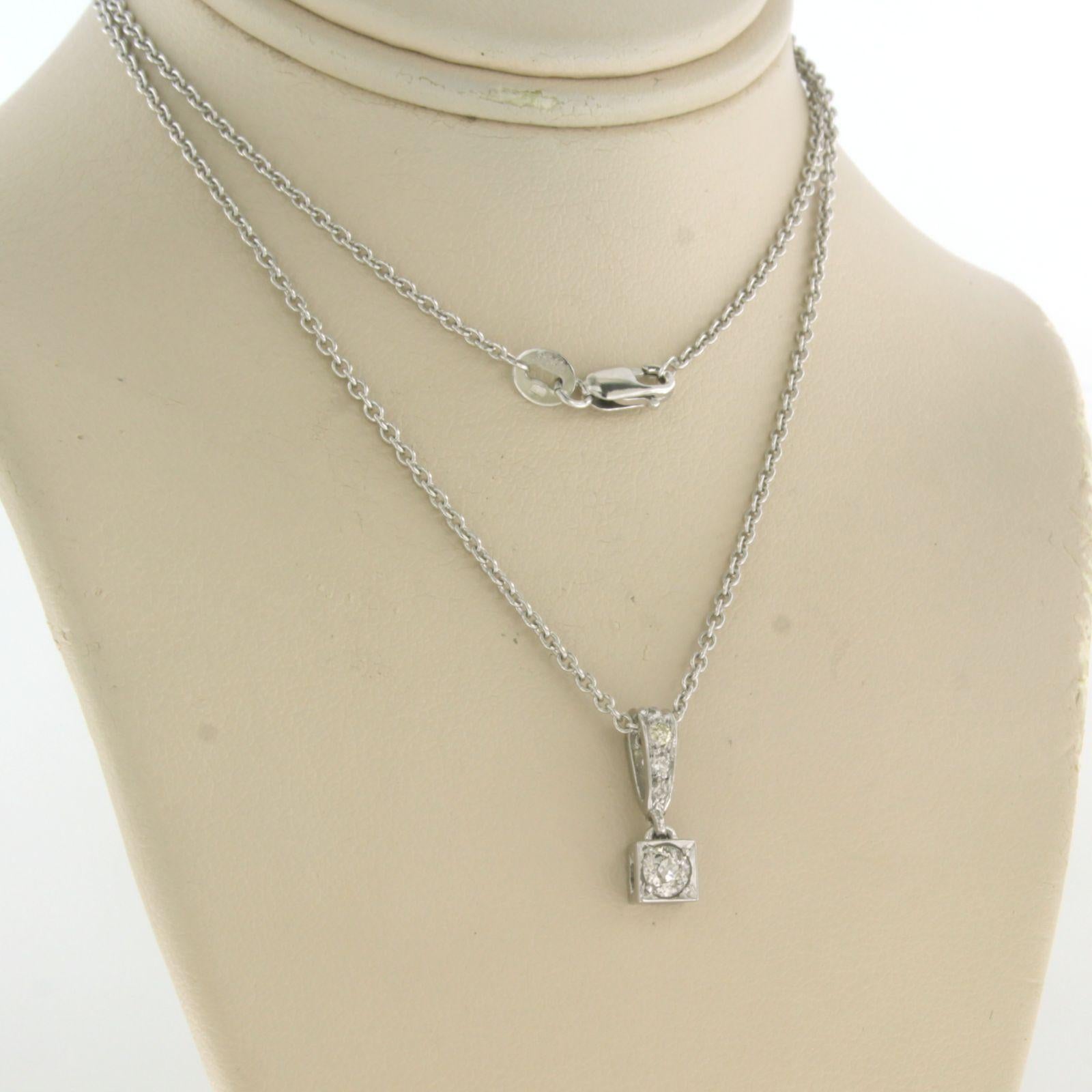 Halskette und Anhänger mit Diamanten im Altminenschliff bis zu 0,40ct Platin 6,2 Gramm Damen im Angebot