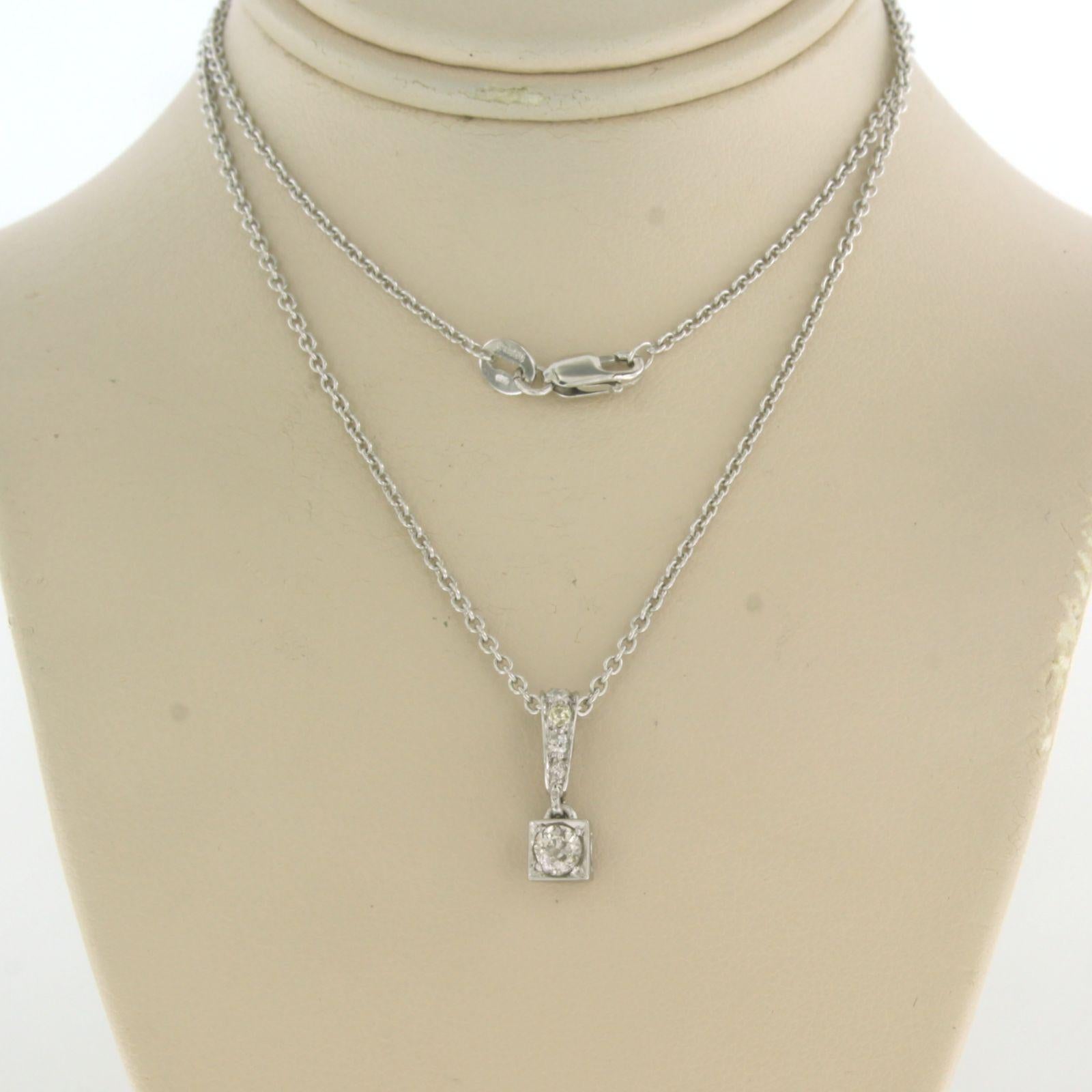 Halskette und Anhänger mit Diamanten im Altminenschliff bis zu 0,40ct Platin 6,2 Gramm im Angebot 1