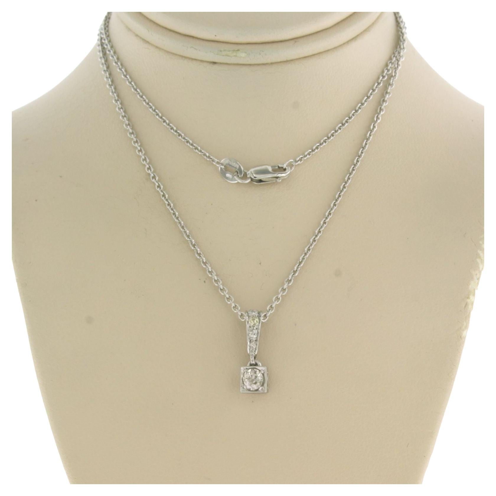 Collana e pendente con diamanti taglio old mine fino a 0,40ct in platino 6,2 grammi